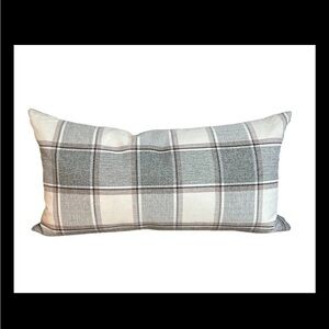 Newport Pillow Plaid Lumbar Tartan Feather Insert Cottagecore 11x20 NEW